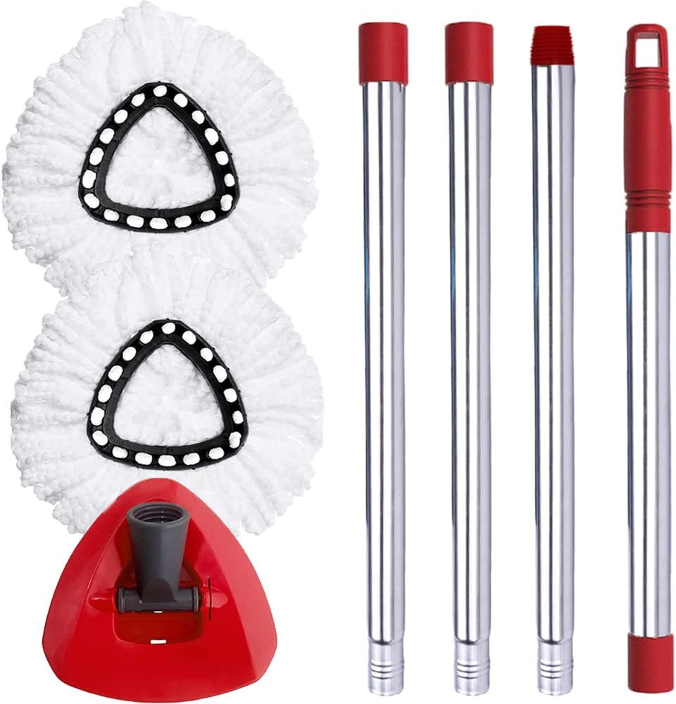 Spin Mop Head, Base, Handle Replacement for O-Ceda Easywring Microfiber