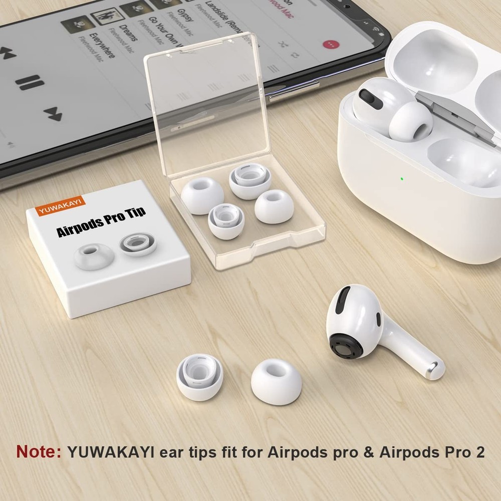 [3 Pairs] Replacement Ear Tips for AirPods Pro 2nd/1st-(Medium), White