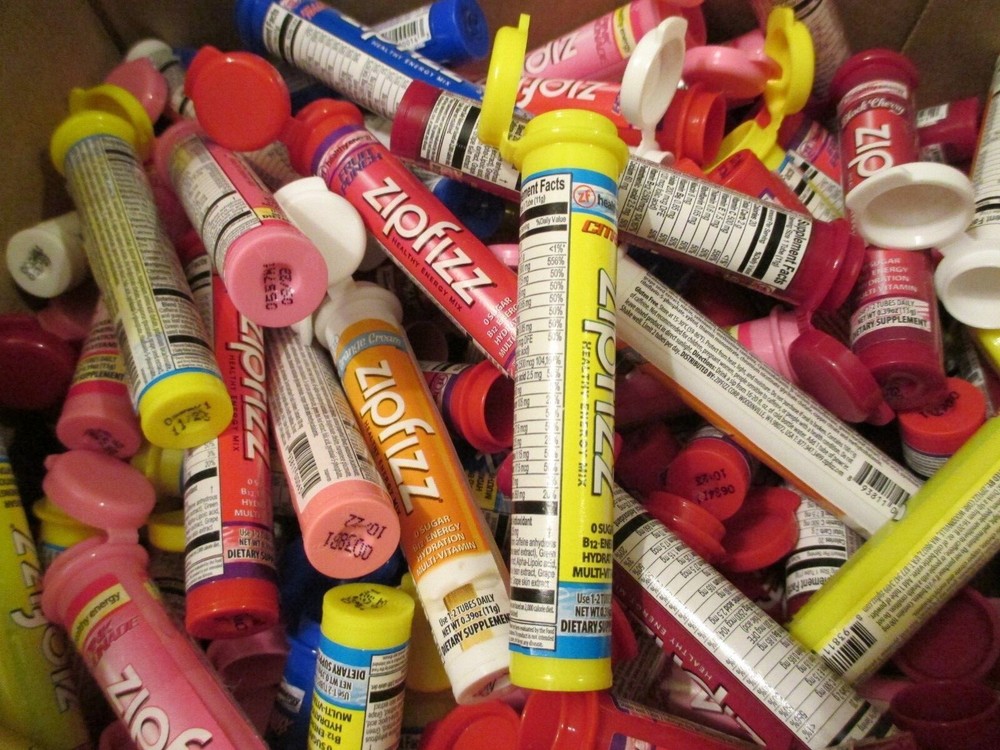 Zipfizz Empty Cylinder Tube Containers Assorted Colors (Quantity 30)