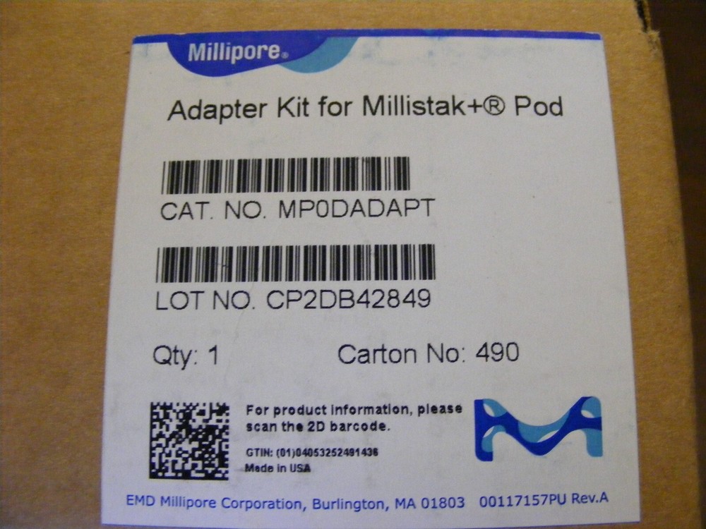 Millipore MP0DADAPT Adapter Kit for Millistak+ Pod One Box (Mill)