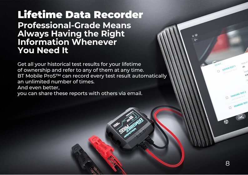 TOPDON BTMobile Pros Bluetooth Car Battery Analyzer 2000 CCA iOS Android App