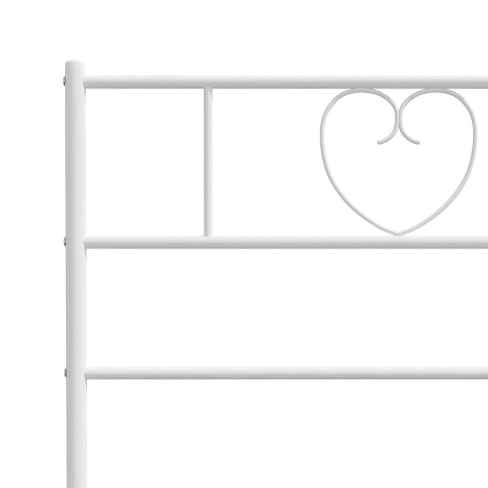 Bed Frame White Powder-coated steel King Bed Frame Rectangular