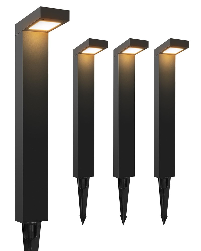 GKOLED 4-Pack Low Voltage Landscape Lighting, Pathway Lights, 4-Pack, 3000K