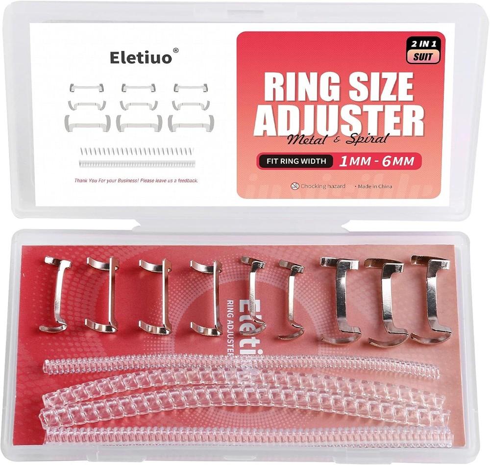 ELETIUO 13 Pack Filled Silver Metal Ring Guard with 4 Silver+Transparent
