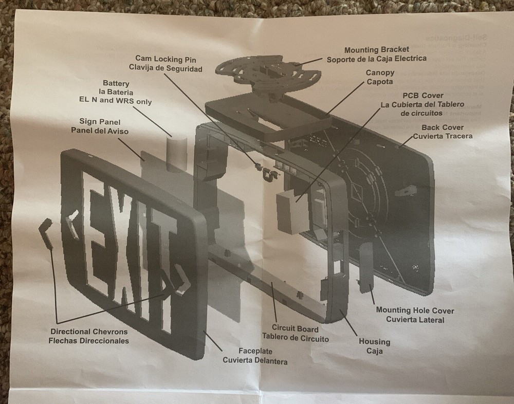 EXIT Lithonia Lighting Quantum Thermoplastic Led Emergency Red White Housing (3)