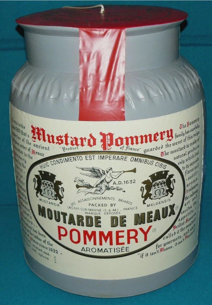 Large : POMMERY MUSTARD : Inflatable CROCK/JAR ceiling MOBILE @ Grocery DISPLAY