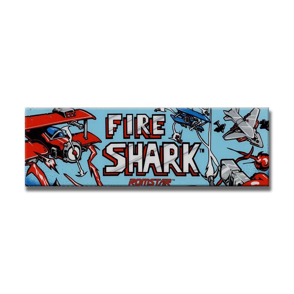Fire Shark Premium Arcade Marquee Insert Reproduction Header Backlit