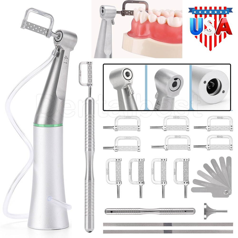 AZDENT Dental Handpiece Set 4:1 Reduction Interproximal Stripping Contra Angle