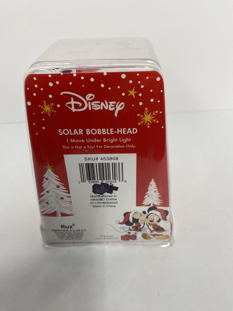 Disney Solar Christmas Mini Mouse Bobble Head