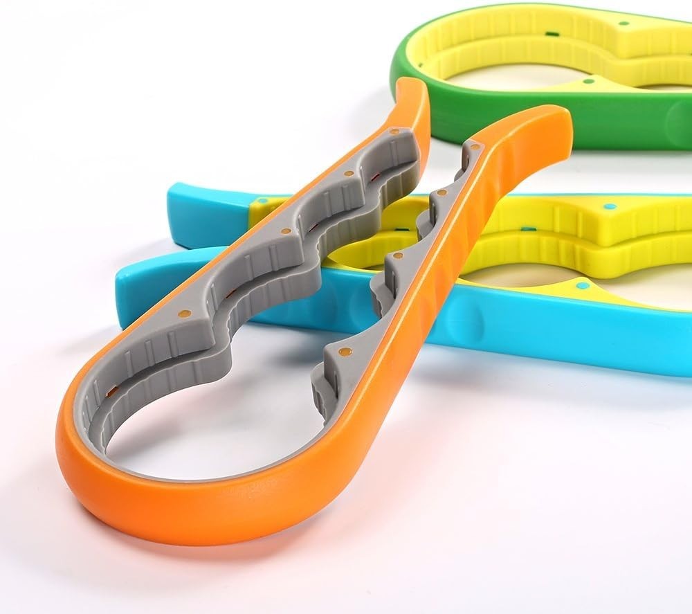 4-in-1 Multi-function Jar and Bottle Opener Easy-grip Orange Ergonomic Handle