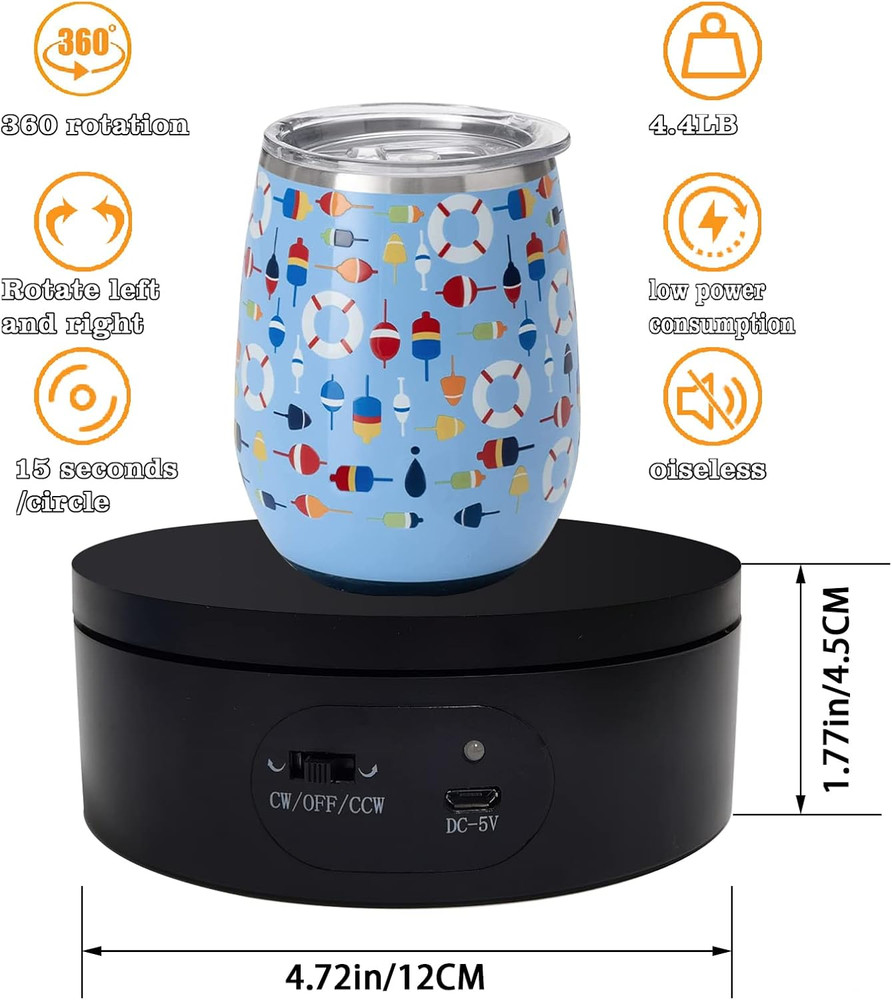 Motorized Rotating Display Stand,Turner Cup Platform for Epoxy Glitter Tumbler,