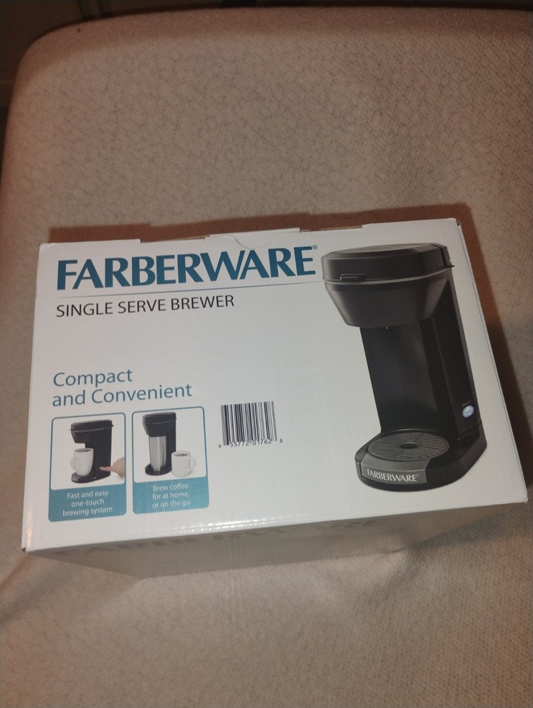 NIB Farberware Single Serve Maker Brewer Compact & Convenient One Touch Brewing