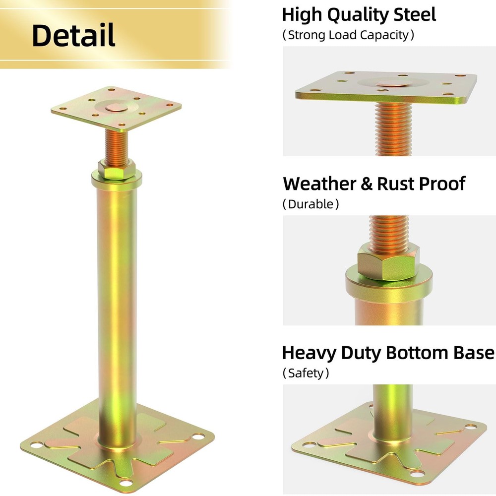 4 Pack House Jacks for Leveling Adjustable Floor Jack Post Floor Jack for Hou...