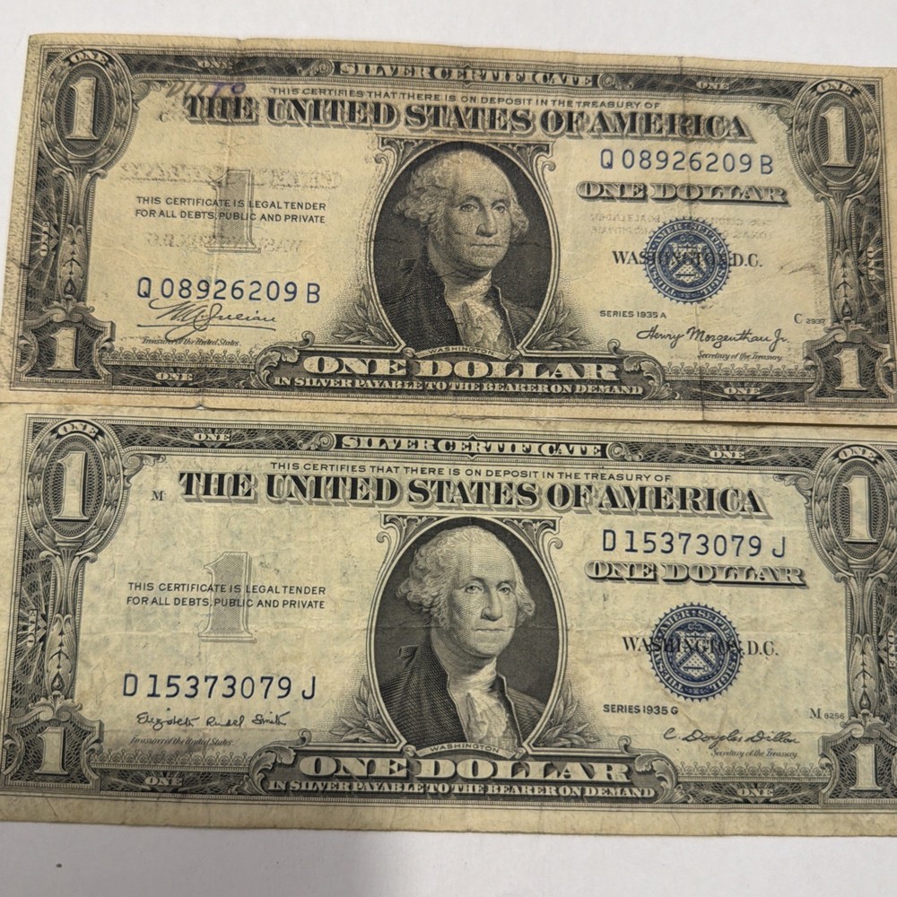 1935 $1 Silver Certificates Fair Shape (2) D311