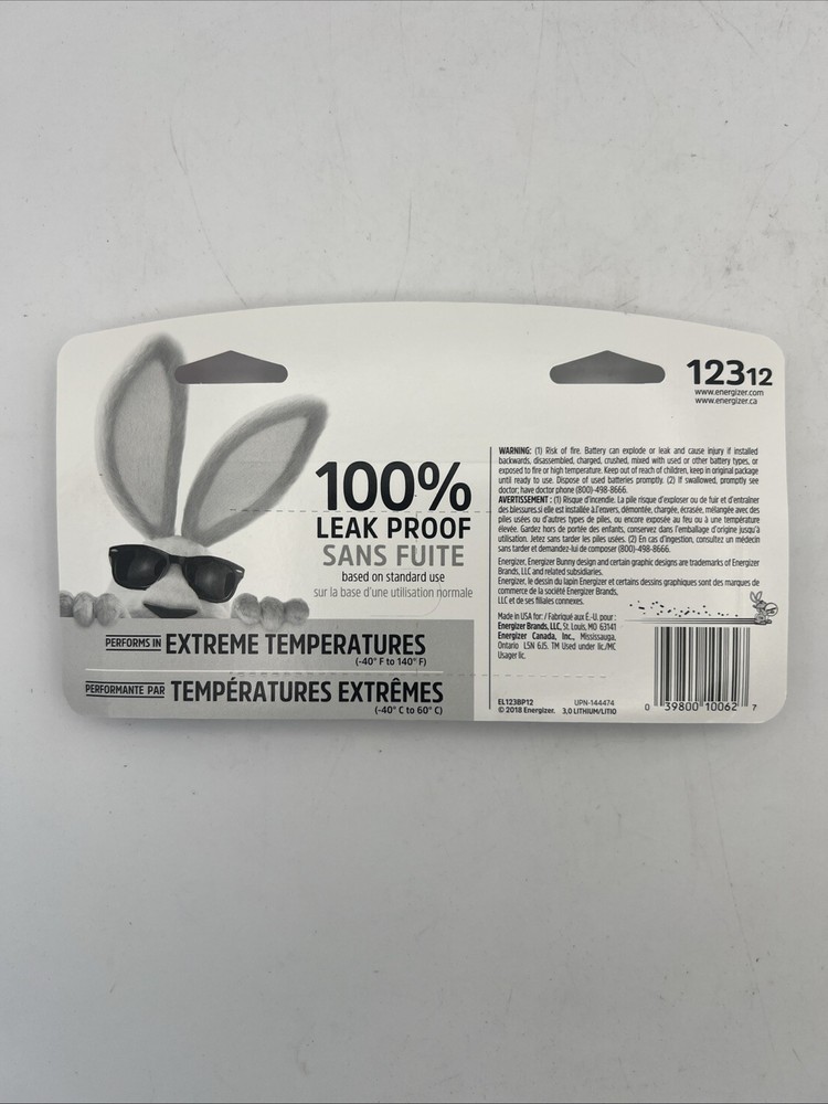 Energizer 123 Lithium 12 Pack Exp.2029