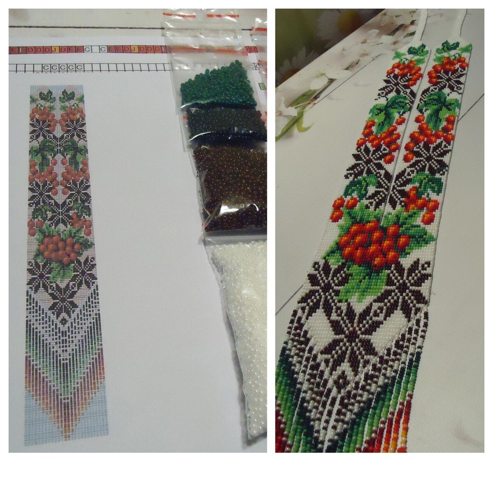 Kit for making a necklace gerdan. Beading Loom Pattern. #C23