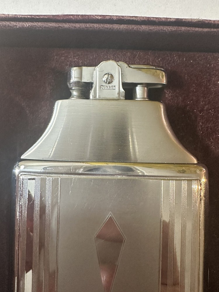 Vintage ®Ronson Mastercase Cigarette Case & Lighter Original Box With Felt case