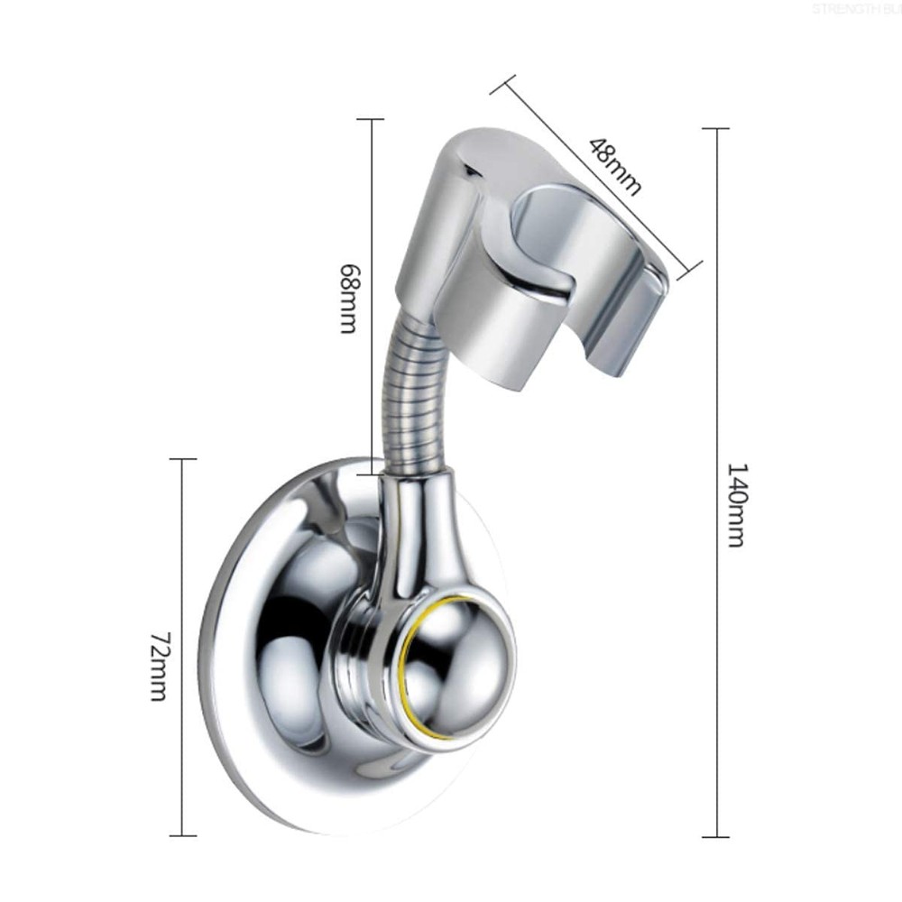 Bafeel Shower Head Holder Suction Cup Handheld Bracket Chrome Silver