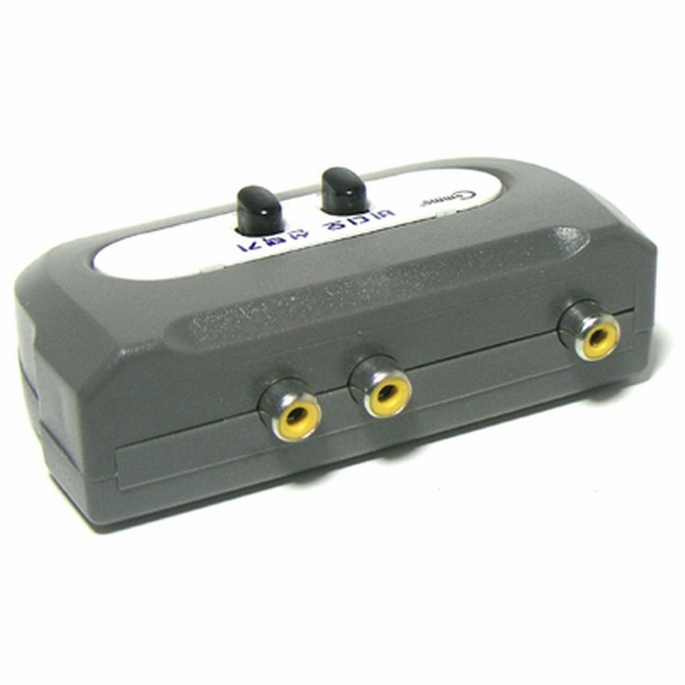 2 Port SINGLE RCA Manual SELECTOR Sharing Switch BOX VIDEO ONE RCA 2:1 Switch