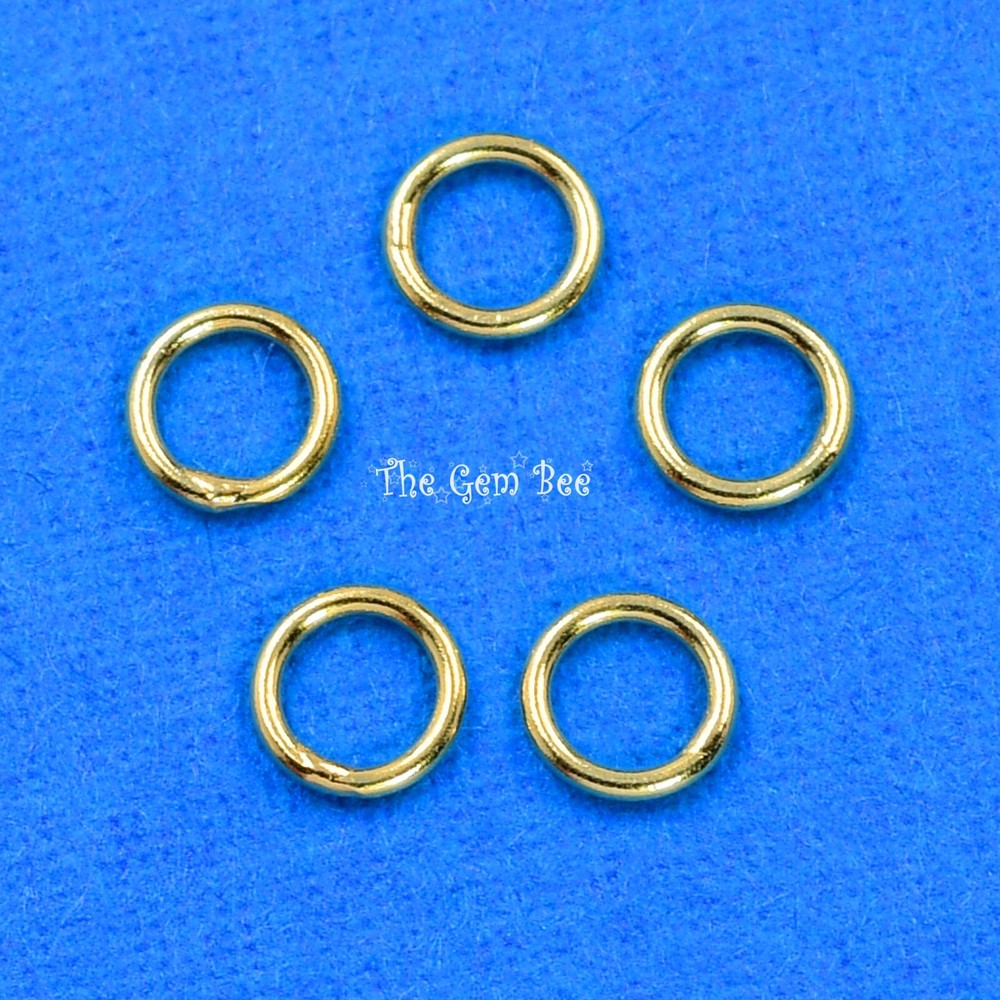 4MM 23 Gauge 14K Solid Yellow Gold Round CLOSED Jump Ring Finding