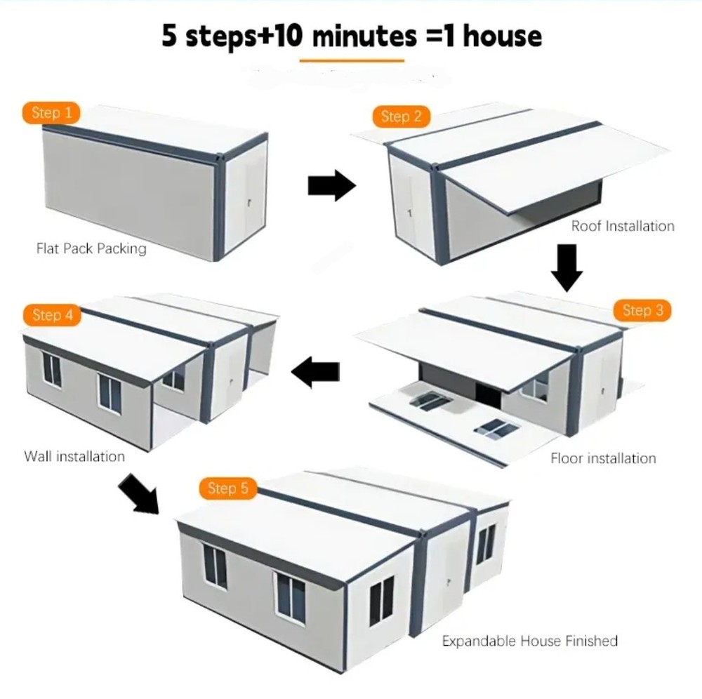 🏠Expandable Prefab Modular Foldable House 20-40ft🏡Tiny Home 🏢Office 🌍Villa