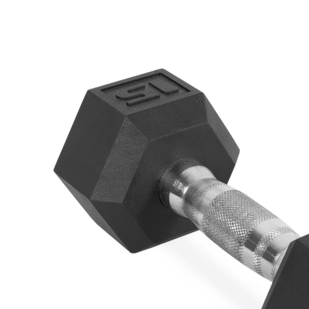 Barbell, 12lb Rubber Hex Dumbbell, Single