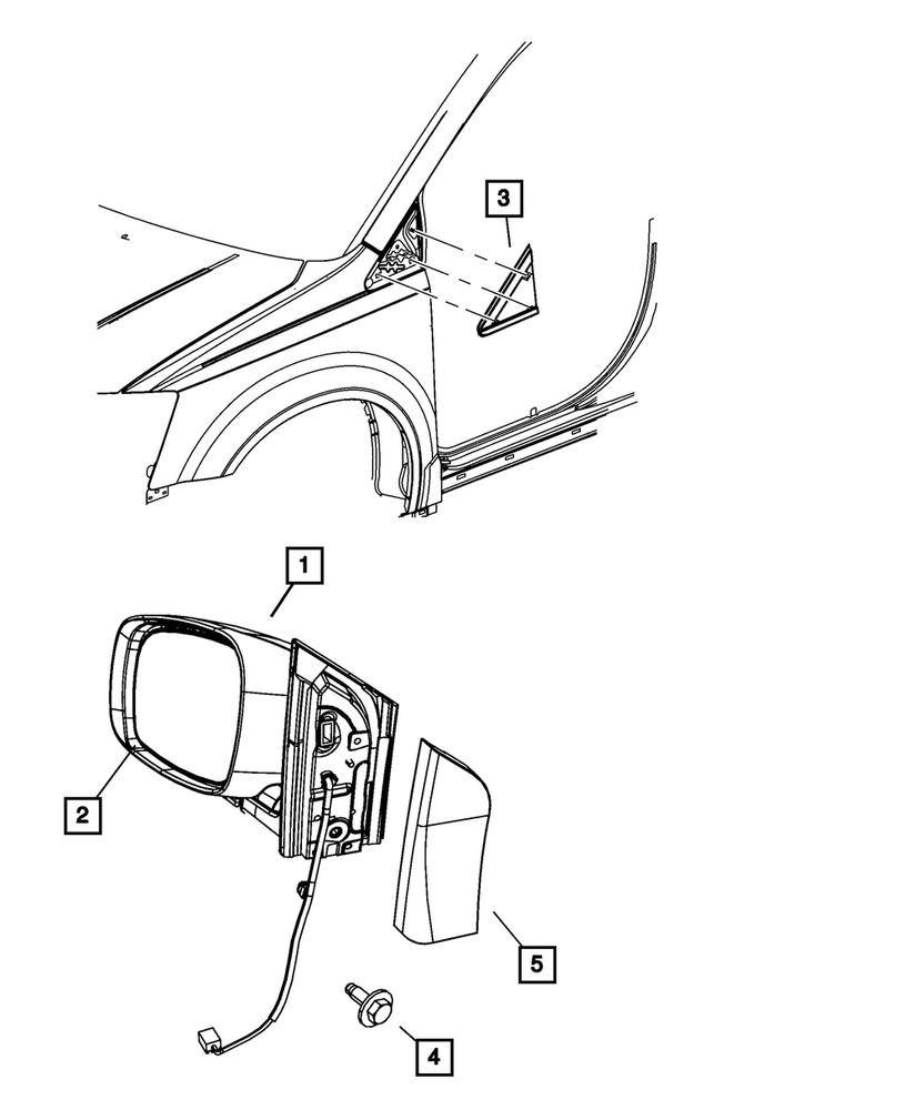 Genuine Mopar Mirror Replacement Glass Left 68060201AB