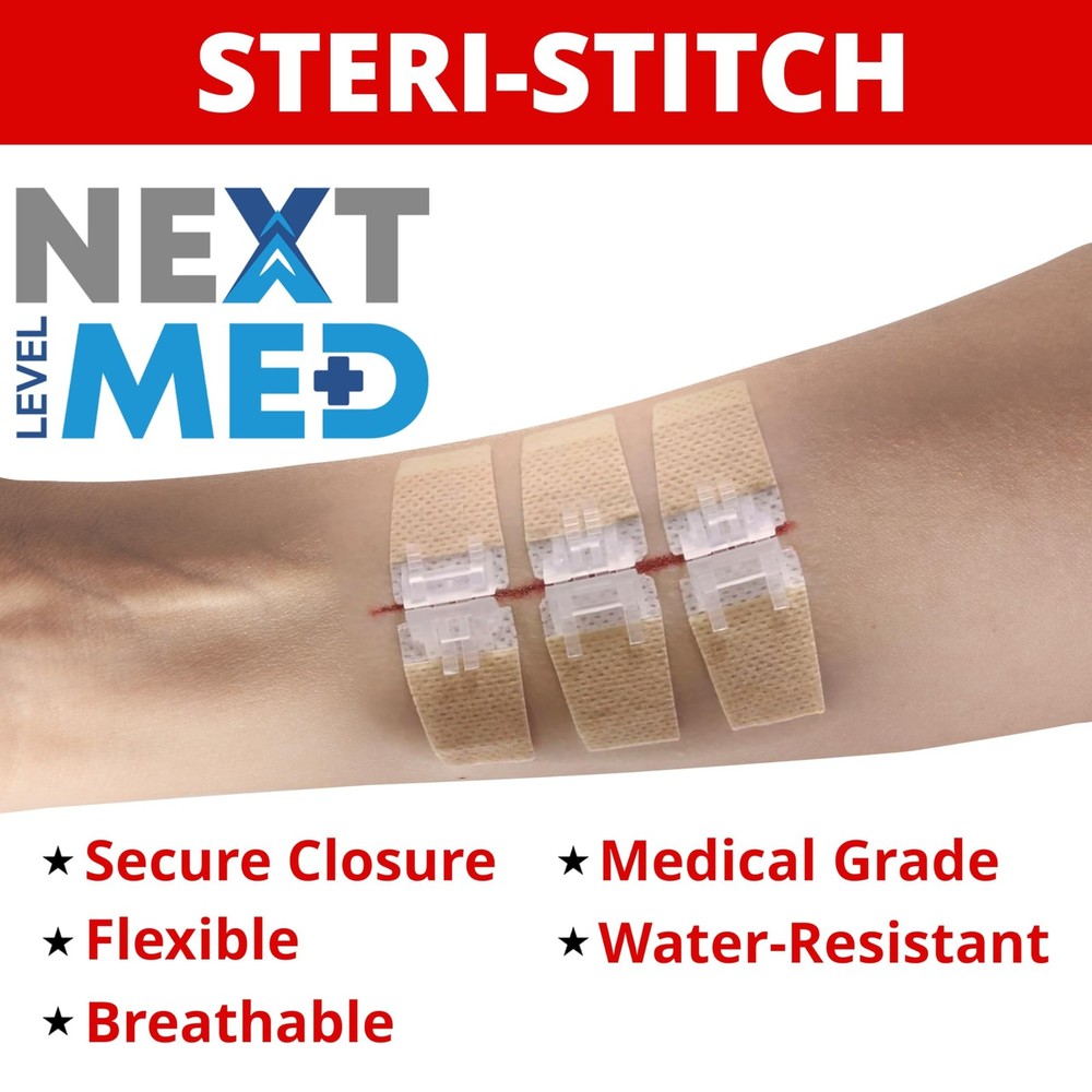 NEXT LEVEL MED Steri-Stitch Wounds & Cuts Closure Kit - Comprehensive First-A...