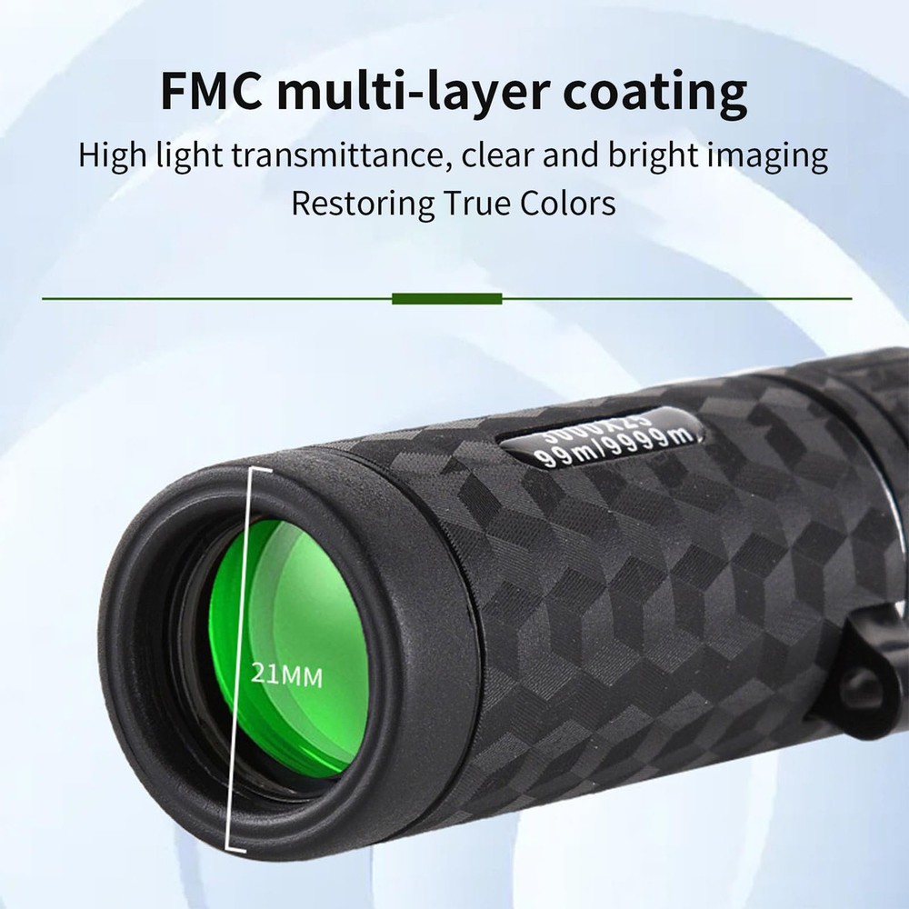High Light Transmittance Low Night Vision Adjustable HD Monocular, 10-20x