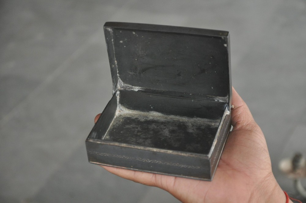 Vintage Iron Silver Bidri Work Rectangular Fine Quality Jewellery Box,