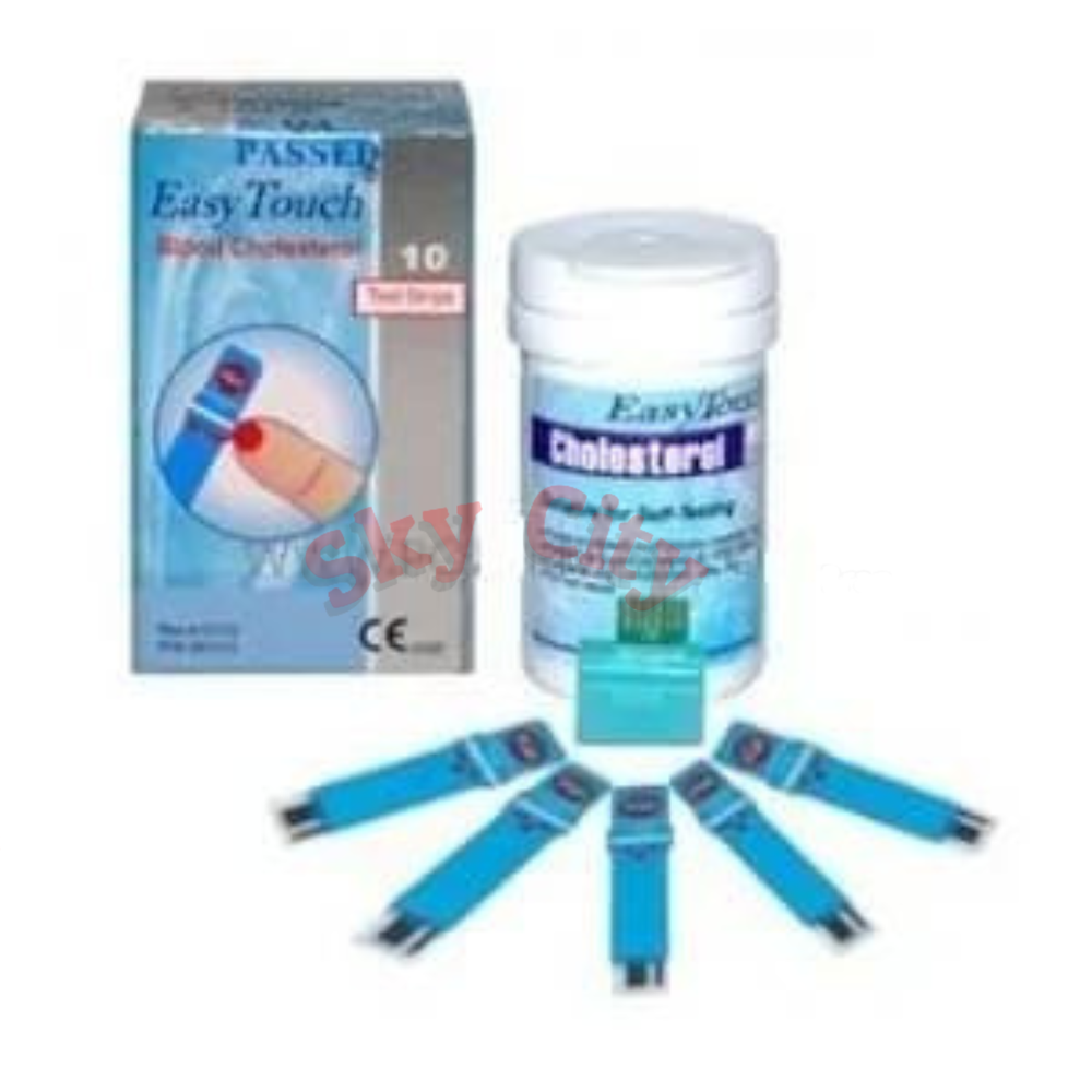 Original New Easy Touch Test Strips For Cholesterol Level Check - 10 Test Strips