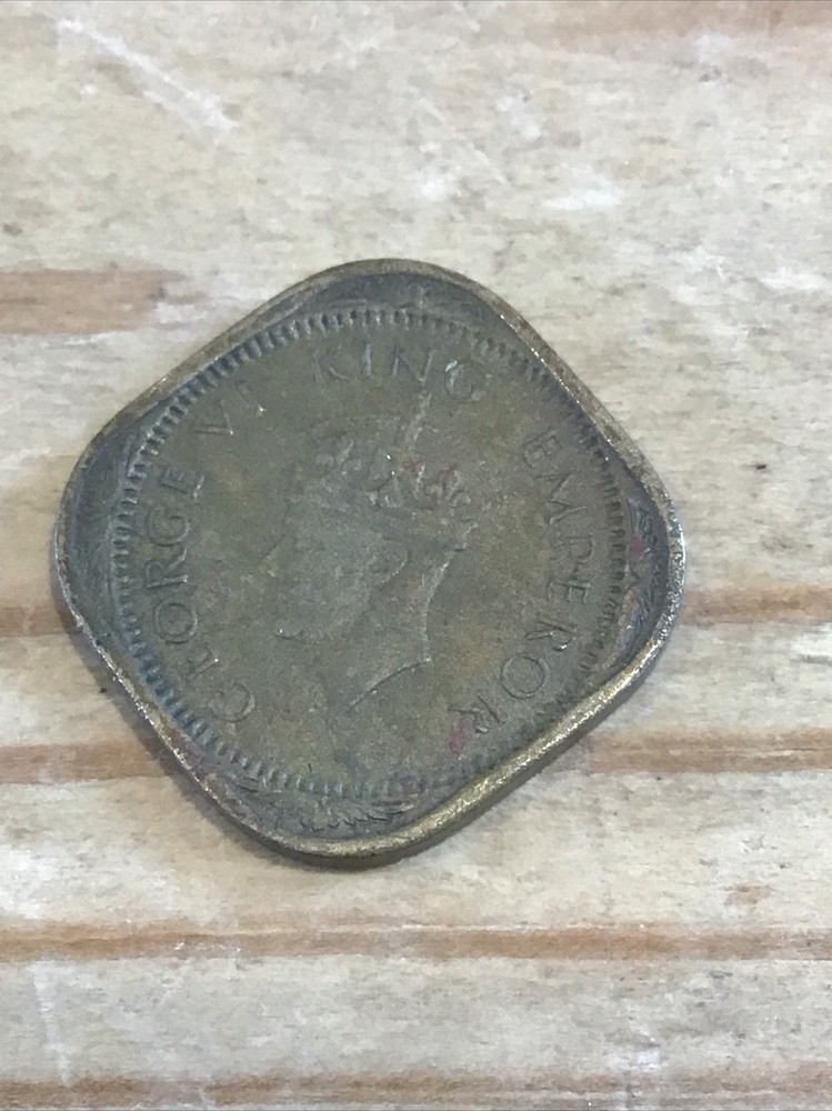 1944 India Half 1/2 Anna Coin