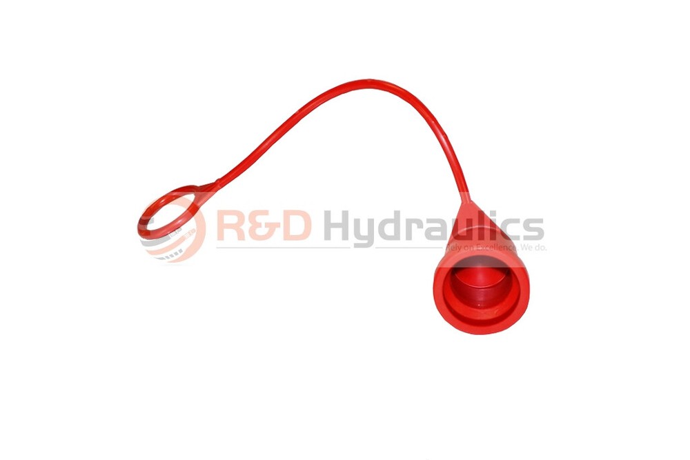Hydraulic Quick Coupler | ISO 16028 | Flat Face | 1/2" Dust Cap Set | Red | 4 PK