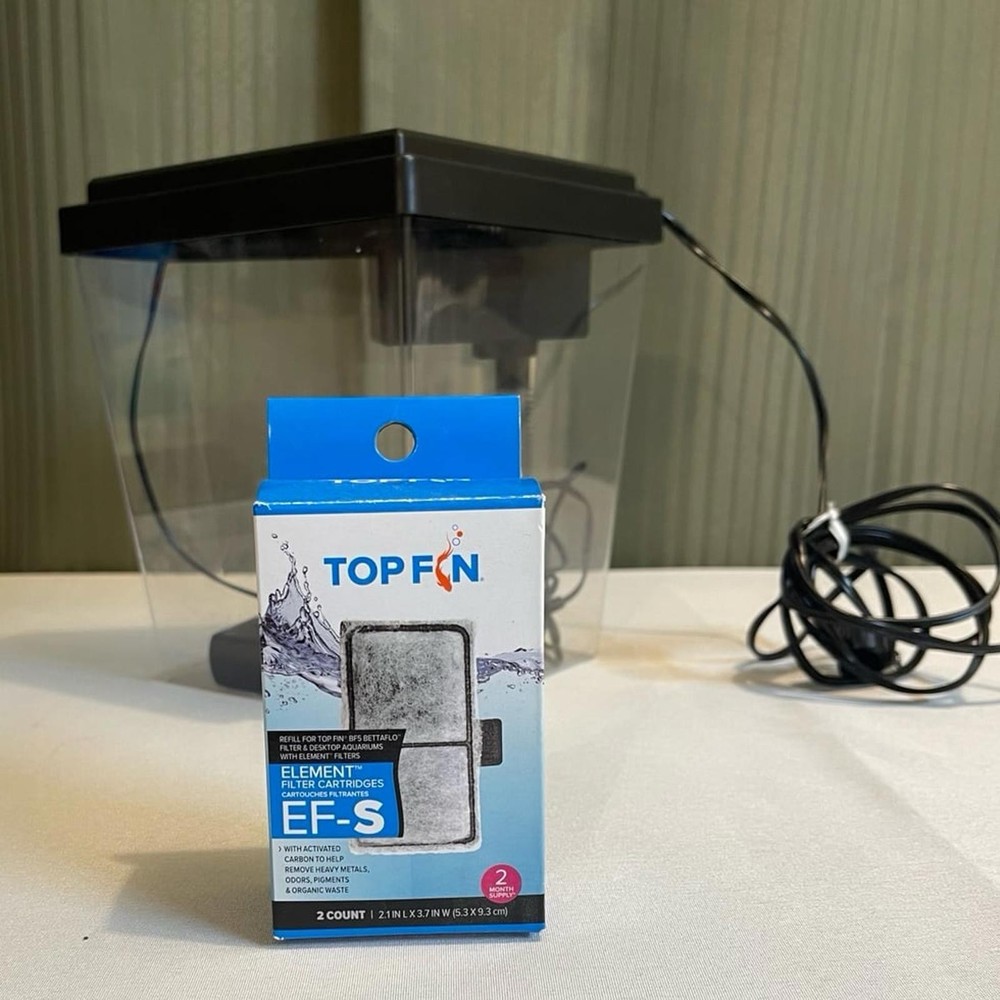 1 Gallon Fish Tank with Filter and Lid with Light