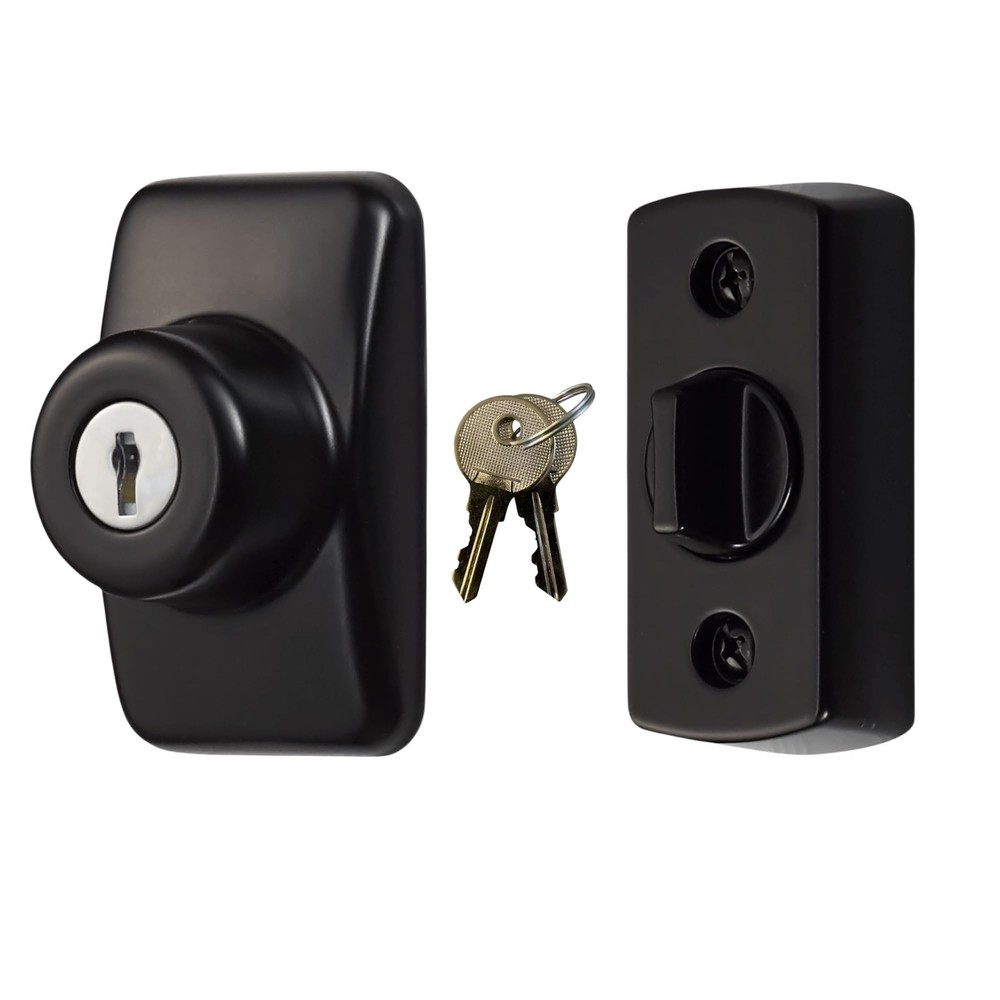 Ideal Security Model GLK Deadbolt for Storm and Screen Doors, Key Lock, Black