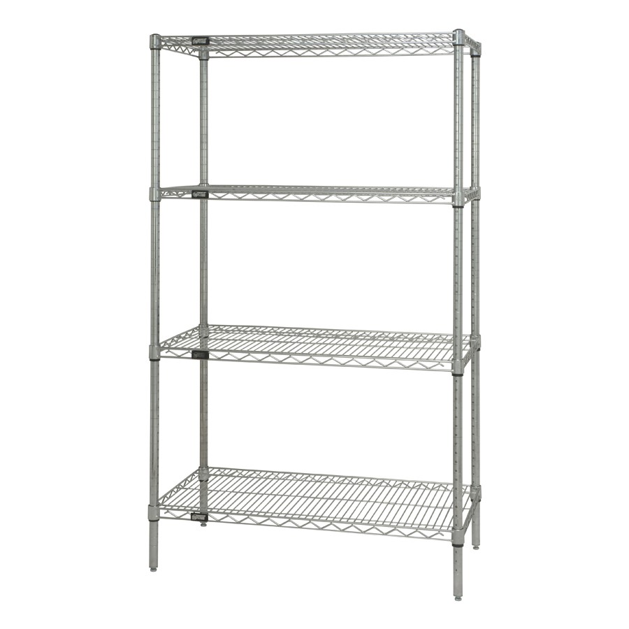 Quantum WR63-1448SG NSF 4 Shelf Galvanized Steel Solid Shelving Starter Kit -...