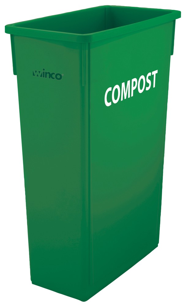 23 Gallon Slender Trash Can, Green, COMPOST (1 Each)