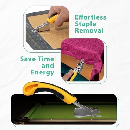 Billiard Pool Table Felt Cloth Replacement Kit with 6 Strips & Staple Remover