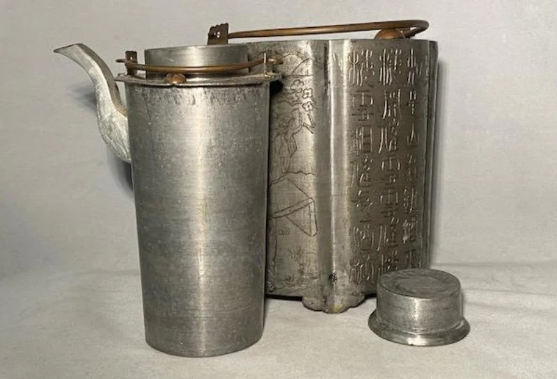 Antique Pewter Wine Warmer