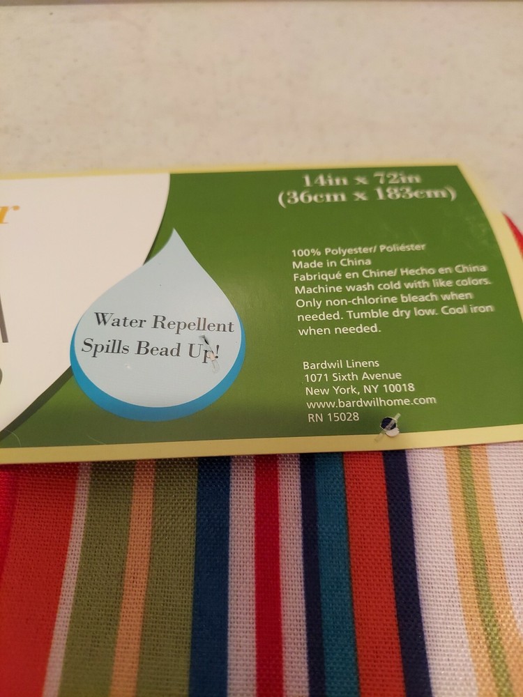 Indoor/outdoor Reversible Umbrella Table Runner 14"x72"