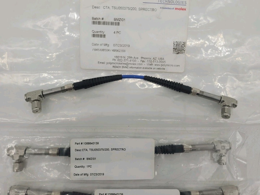 4x Polymicro Technologies 1068640139, CTA, TSU050375/200 Spectro Cable Molex