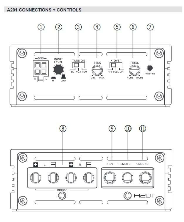 AXTON A201 Digital 2 Channel Amplifier 500 Watts High Level / Low Level Input