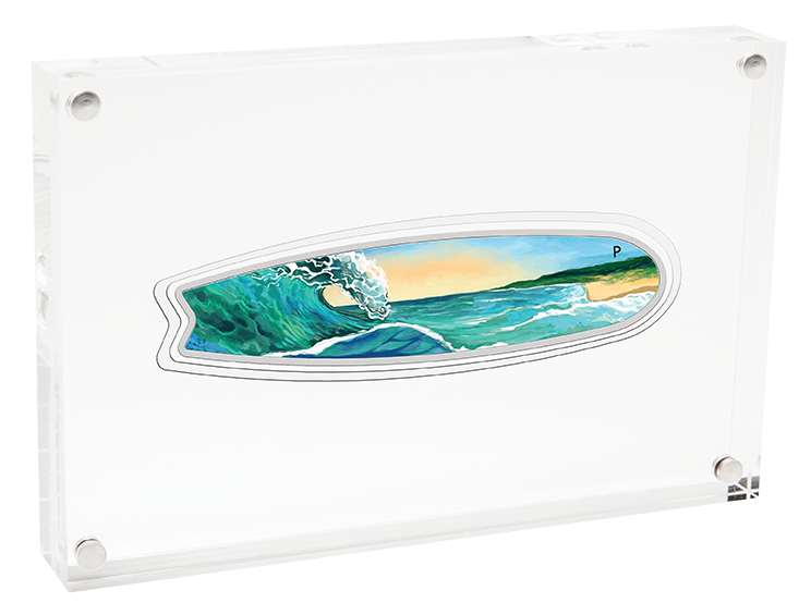 2020P Australia Surfboard 2oz Silver Coing $2 NGC MS70