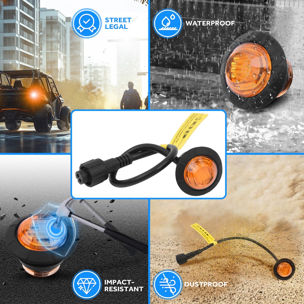 UTV Turn Signal Kit w/Horn, Wire Harness , Plug & Play UTV ATV Blinker Universal