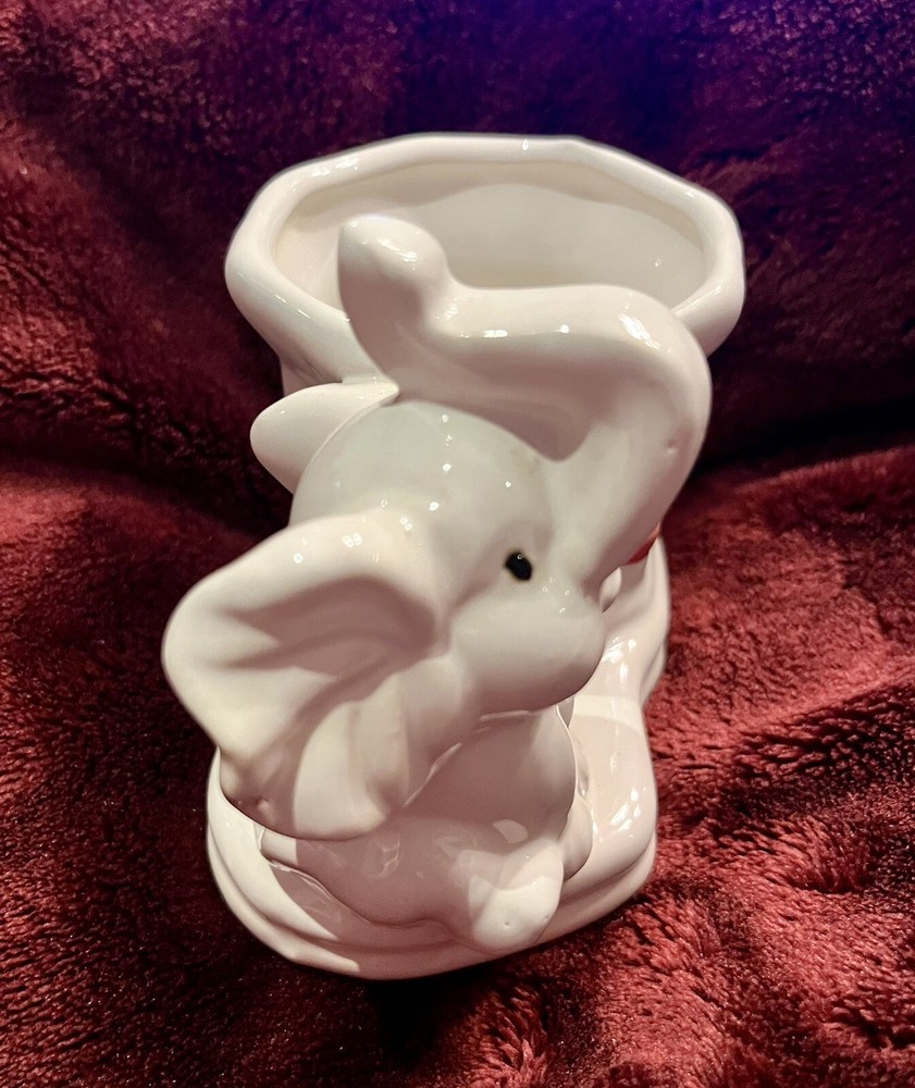 Glazed ceramic elephant planter