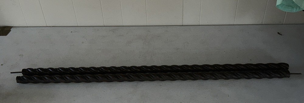 Pair Victorian Barley Twist Walnut Columns Posts 44 “ high 1 1/2” Dia
