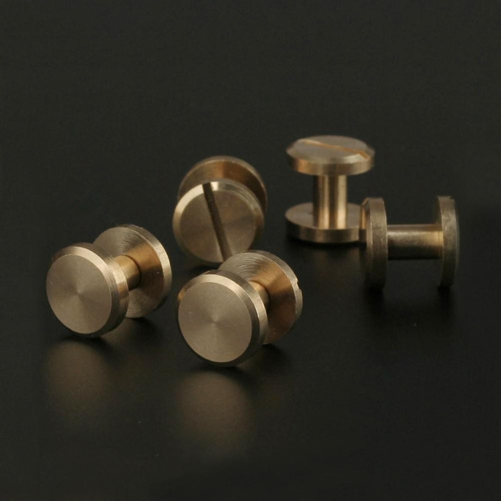 5/10Pcs Height 8mm Leather Craft Chicago Nail Brass Solid Rivets Stud Head A