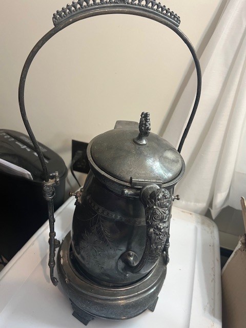 Vintage Silver Plated Tilting Pitcher with cup
