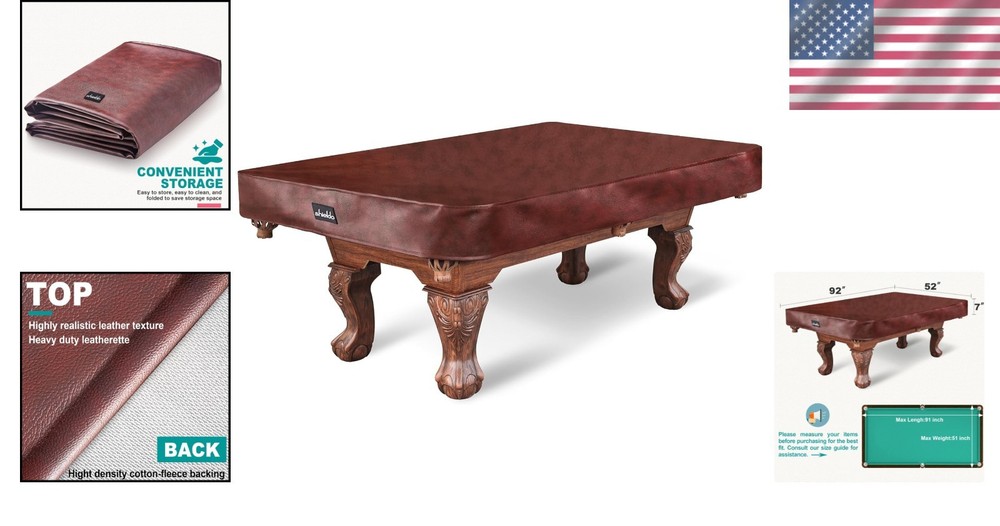 Leatherette Billiard Table Protector - Brown