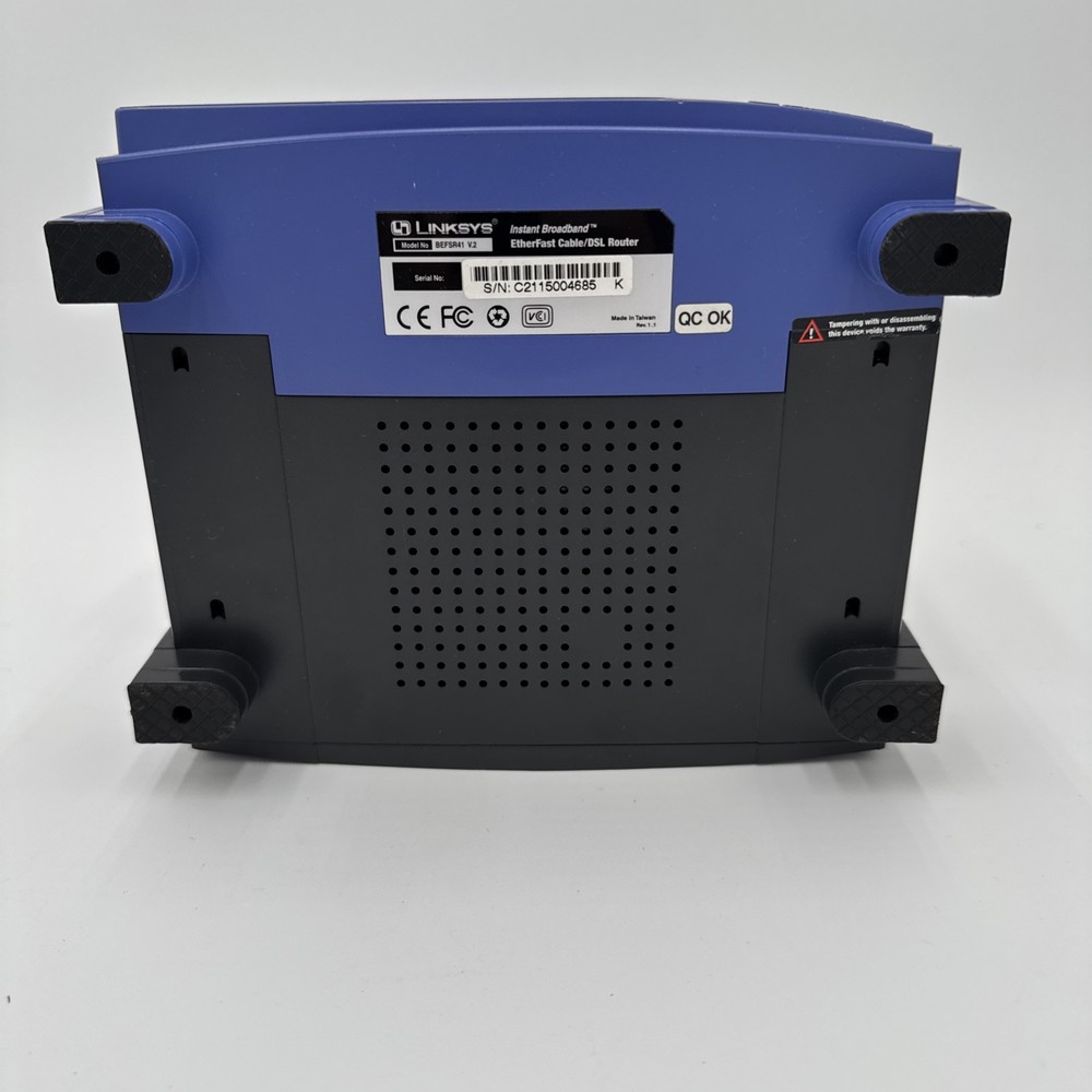 Cisco Systems LINKSYS BEFSR41 Cable/DSL VPN Router Etherfast No Power Cord